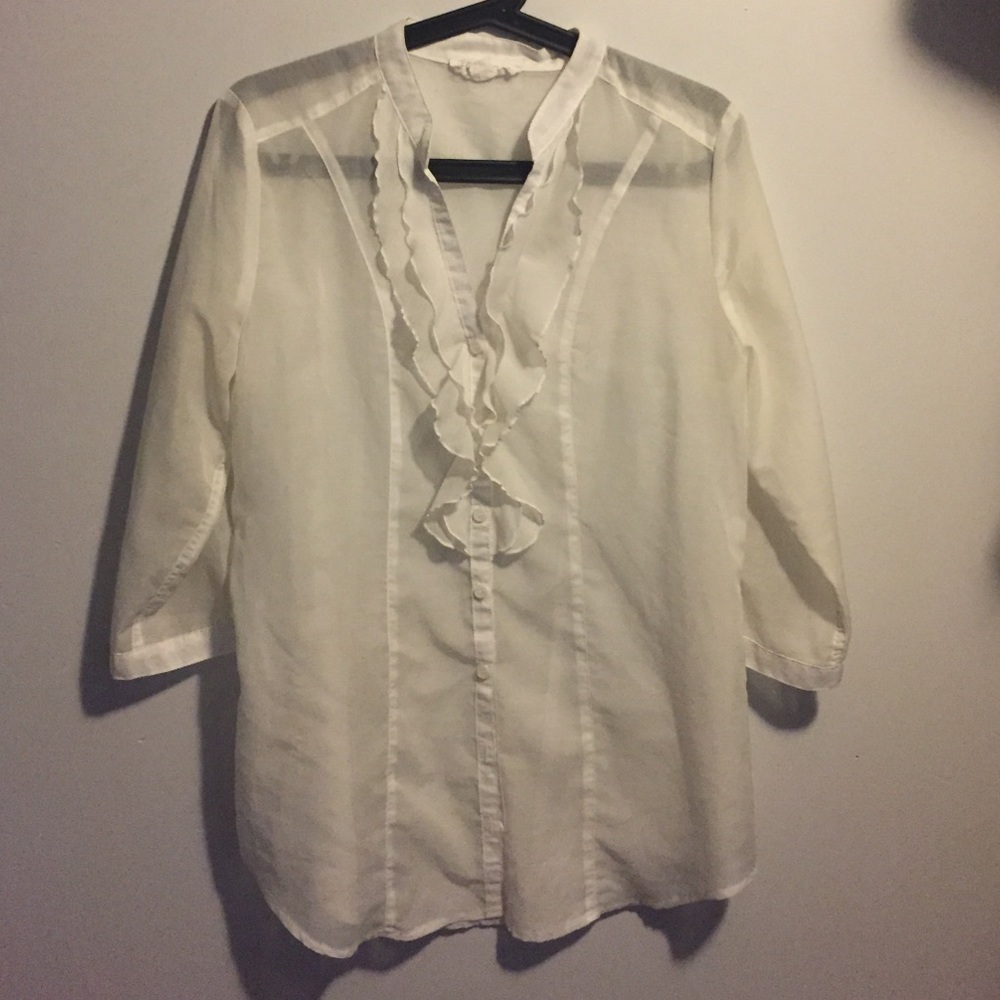 Sheer Ruffled Blouse-Size M